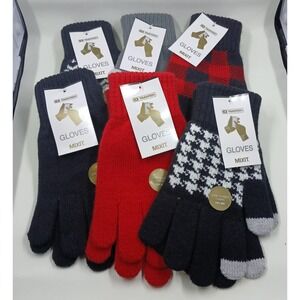 Mixit LOT Womens OS Multicolor Knit Touchscreen Winter Warm Gloves Set Of 6